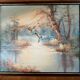 Tableau : huile sur toile - paysage lacustre