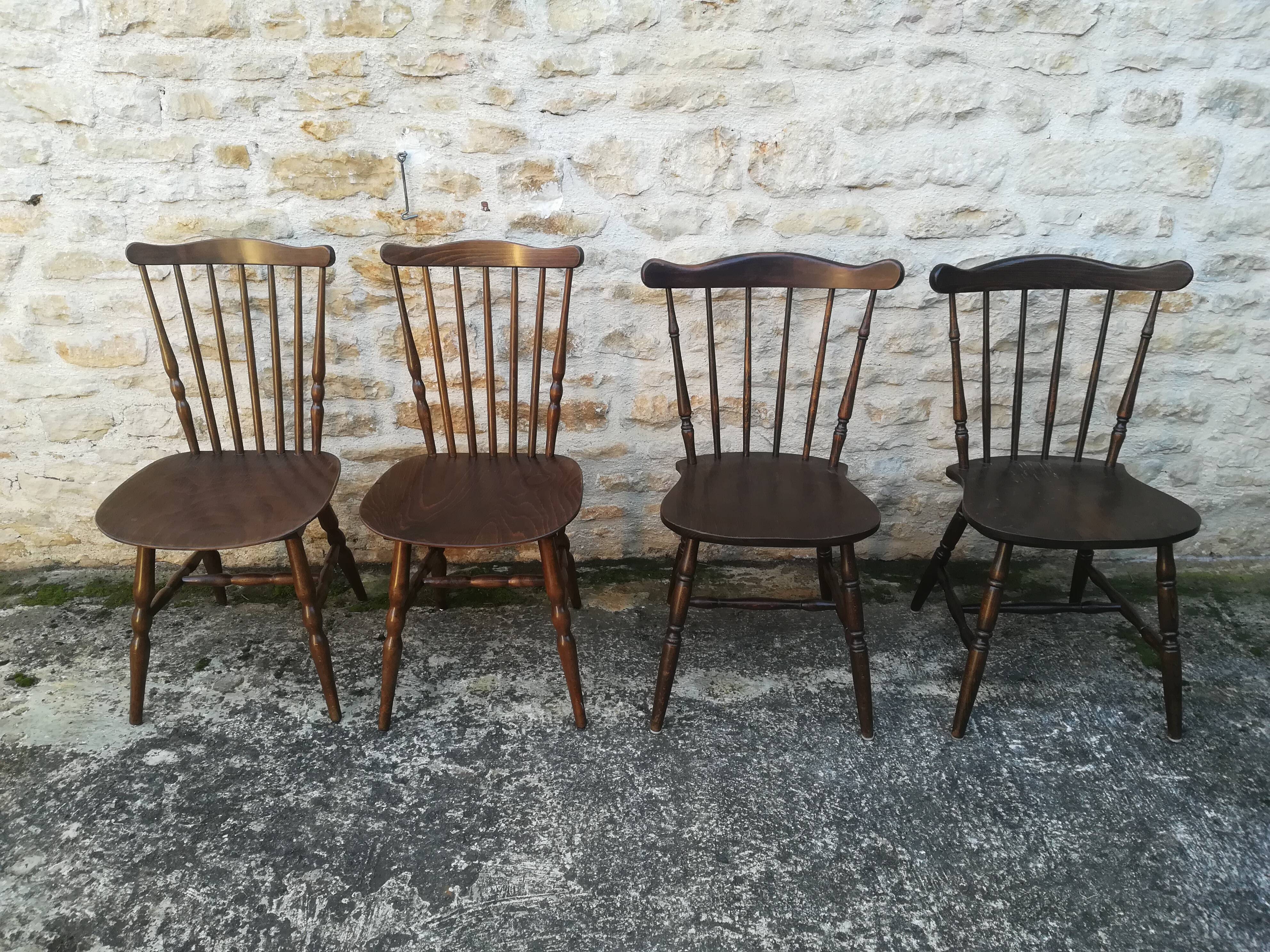 Mismatched bistro chairs