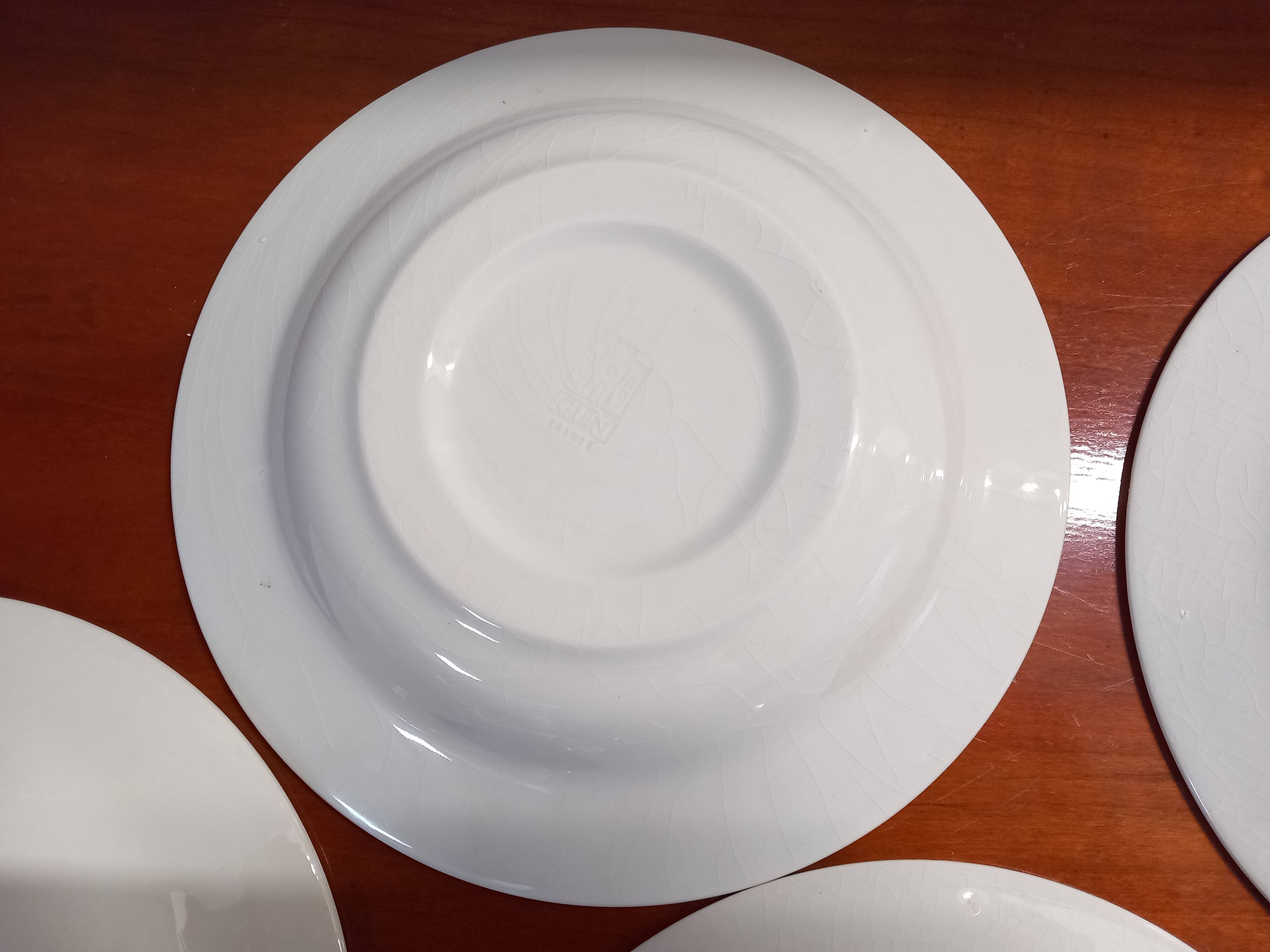 Set of 4 deep plates, Gien earthenware.