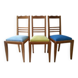 3 chaises rétros refaites