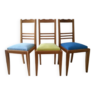 3 chaises rétros refaites