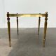 Mid-century German Hollywood neoclassical brass and glass side table from the 1950s.
