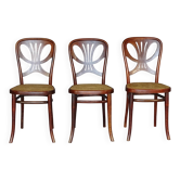 3 Thonet chairs No. 642 from 1910 "rare butterfly model"