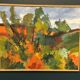 Swedish Oil on Canvas "Autumn Landscape" by Stig Hallblom, Vintage & Framed