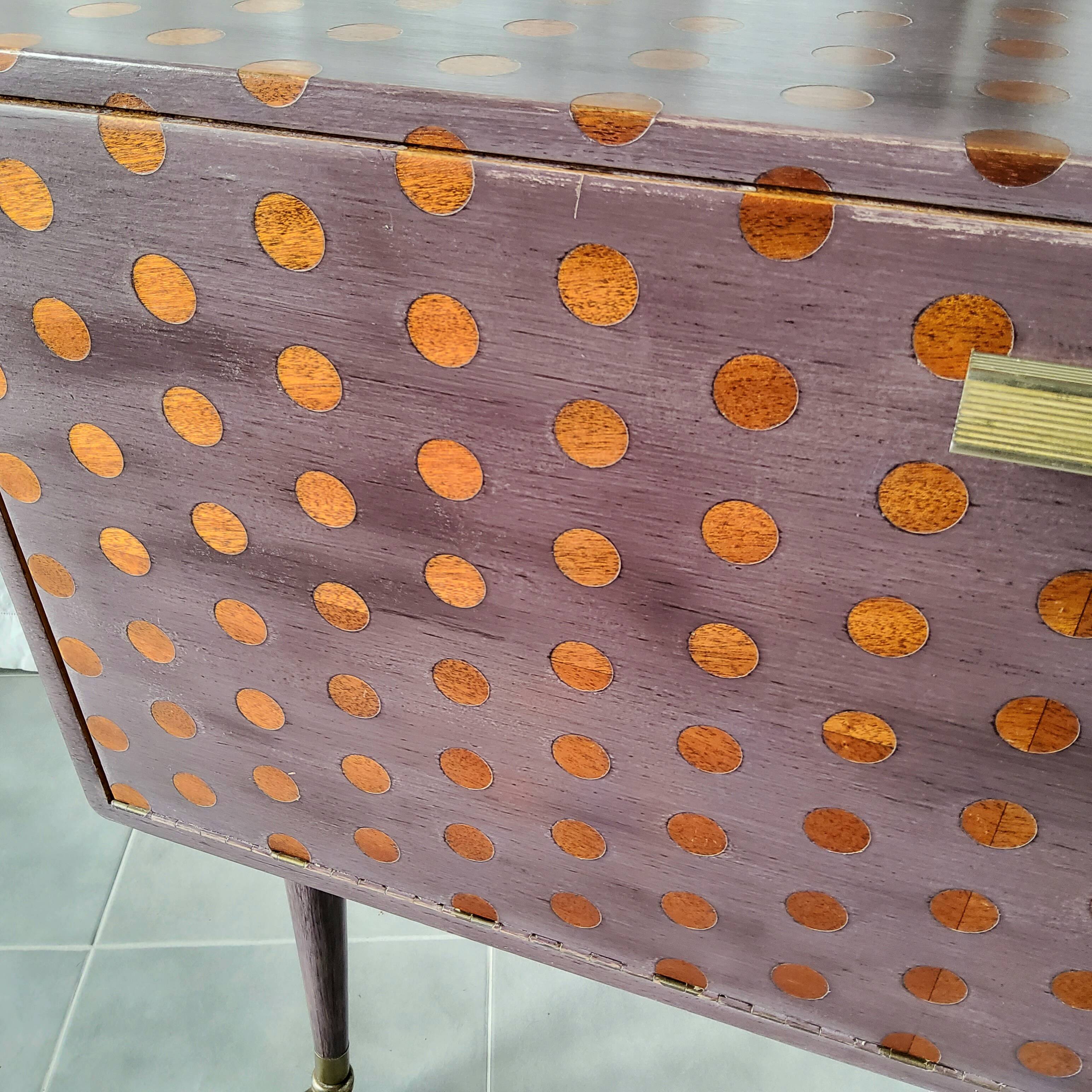 Vintage bar cabinet on casters