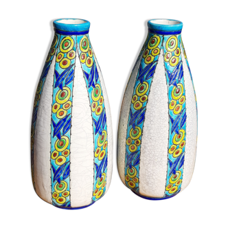 Pair of vases Charles Catteau Boch Fréres La Louviére