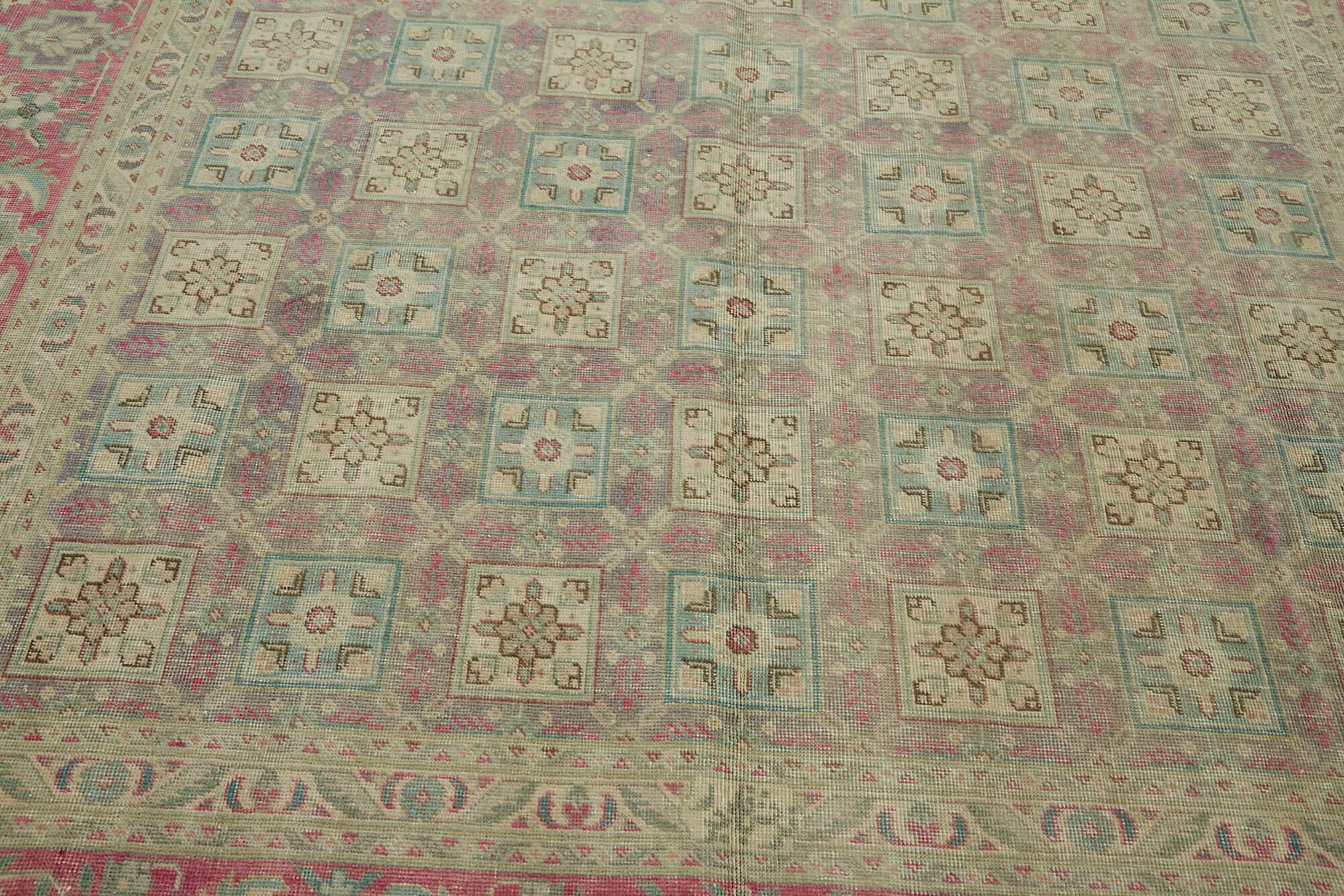 Hand-Knotted Persian Antique 1970s 241 cm x 340 cm Beige Wool Carpet