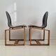 Chaises italiennes minimalistes en bois courbé des années 70, frêne et ébène