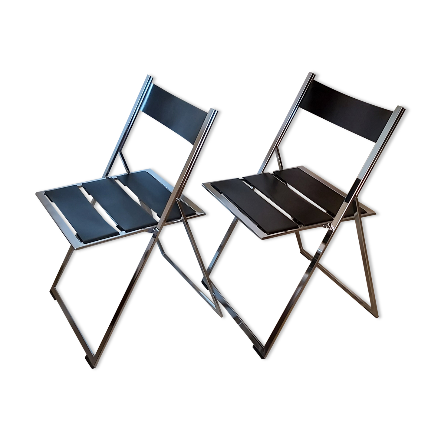 Pair of folding chairs, 1980s