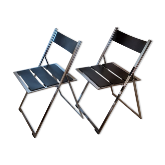 Pair of folding chairs, 1980s