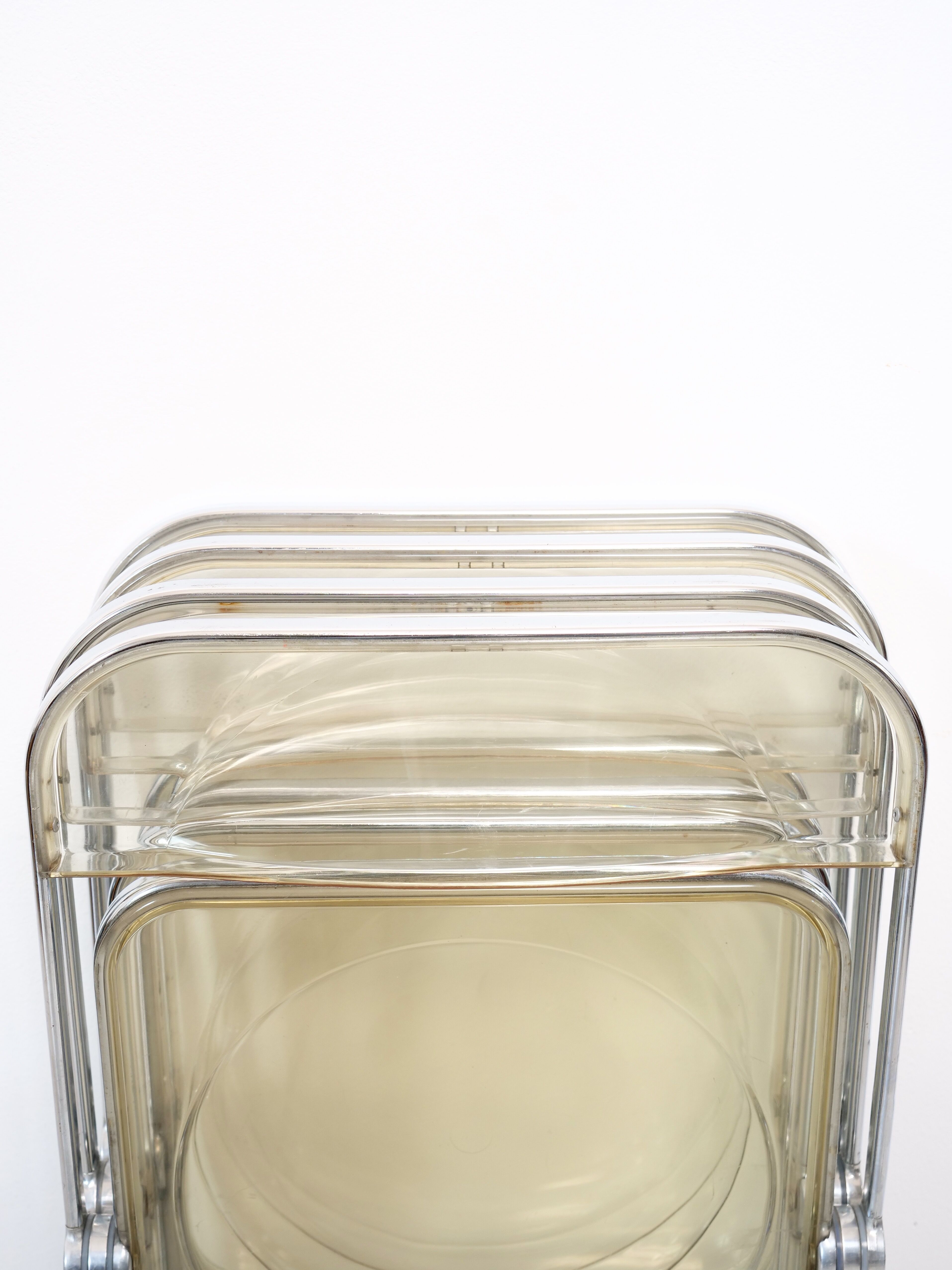 Suite of 4 Plia chairs by Giancarlo Piretti for castelli