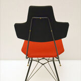 Italian Black & Red Dining Chairs, Set of 4