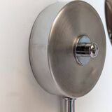 Pair of chrome and glass wall lights