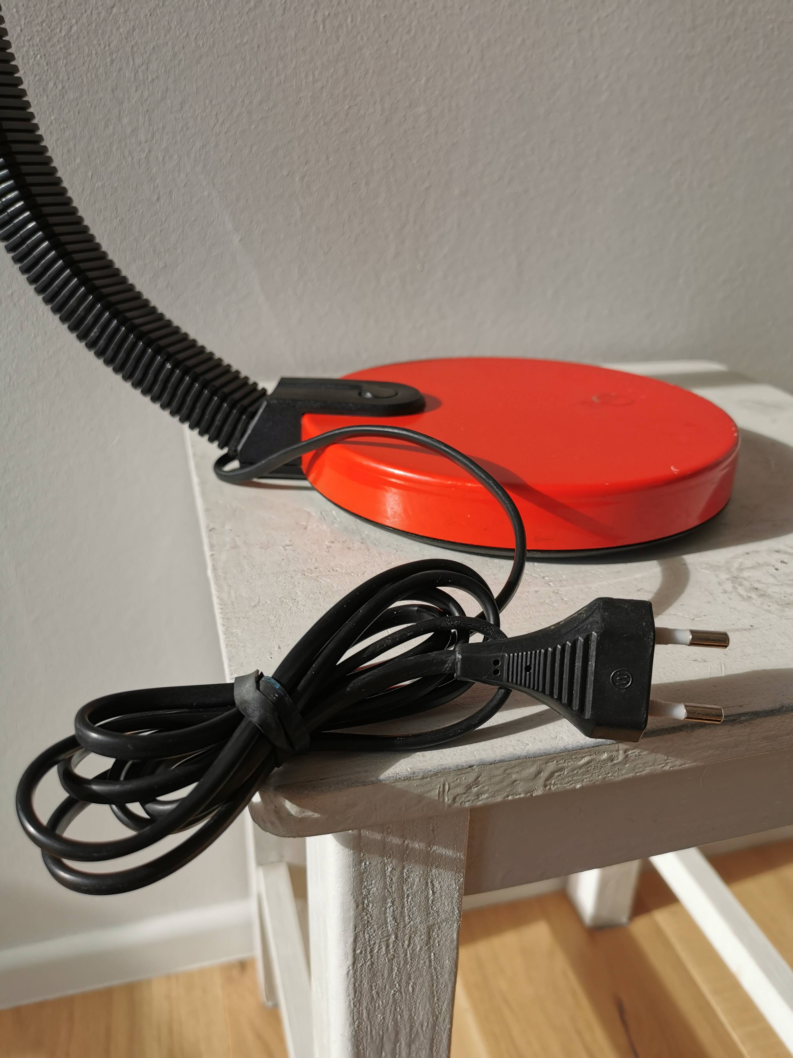 Vintage Red Desk Lamp: Mid-Century Modern Oslo Table Light