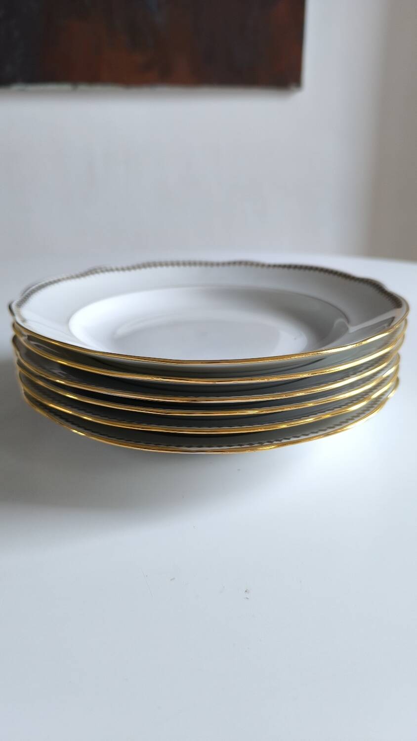 Set of 6 Sologne porcelain plates