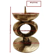 Vintage Brutalist Candle Holder in Solid Brass – Mid-Century Modern Design