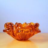 Murano amber glass ashtray 70s