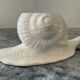 Pair of vintage Italian ceramic flowers and snails
