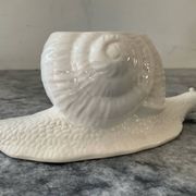 Pair of vintage Italian ceramic flowers and snails