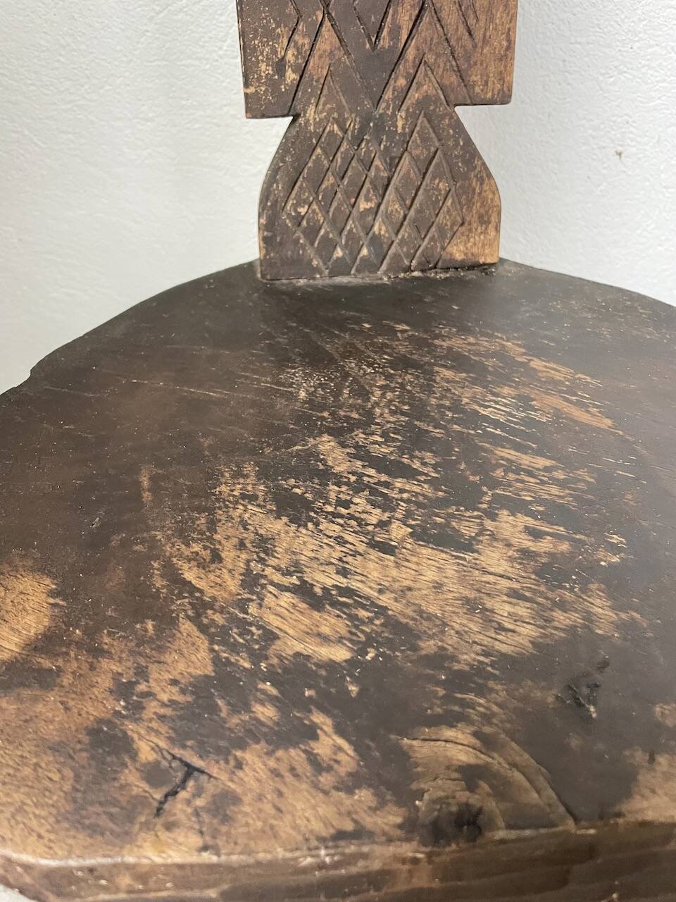 Brutalist stool with African influence