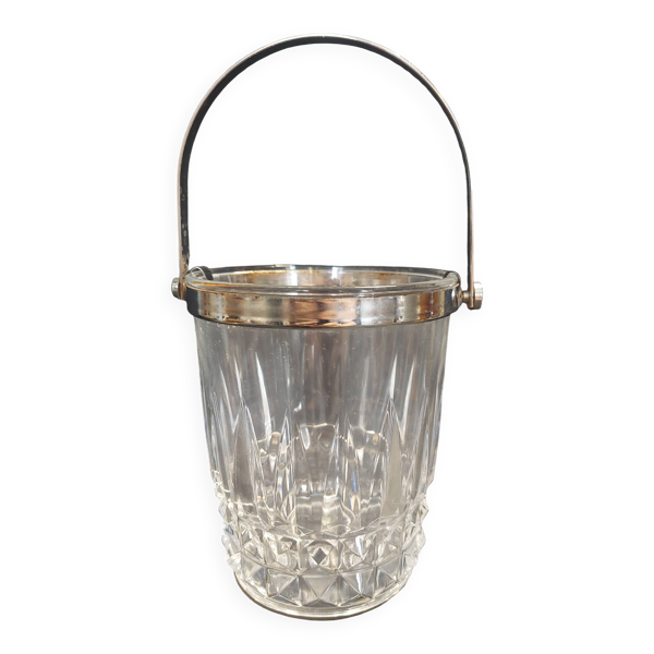 Seau à glaçons vintage en cristal d'Arques