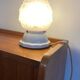 Art Deco powder pink globe lamp and porcelain base