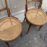 Pair of curved wooden bistro chairs