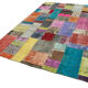 Handwoven turkish contemporary 201 cm x 300 cm multicolor patchwork carpet
