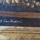 Still life with fruits 19th century signed wooden frame with gold leaf