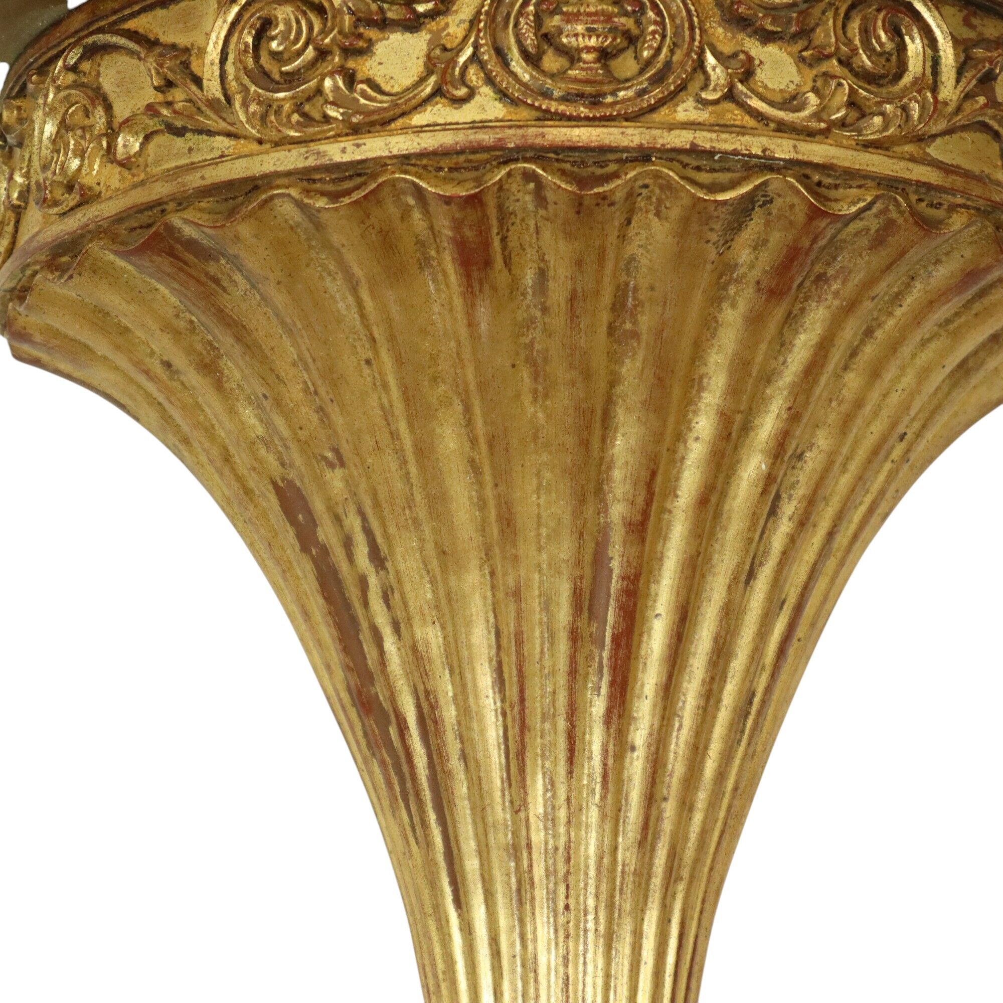 Gilded Baroque Style Mirror With Console Acanthus France