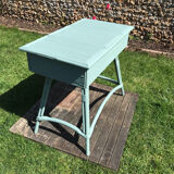 Vintage rattan desk 1950 color green