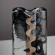 1970s Glass and Silver Plated Vase by Claude Cuny for Cassetti Firenze