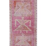 Vintage Turkish rug from Oushak, handwoven 85x266 cm