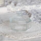 Arcoroc vintage transparent glass sugar bowl