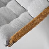 Canapé scandinave vintage extrêmement confortable en tissu gris clair années 1960, unique