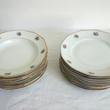 Set de 20 assiettes plates et creuses vintage CHR