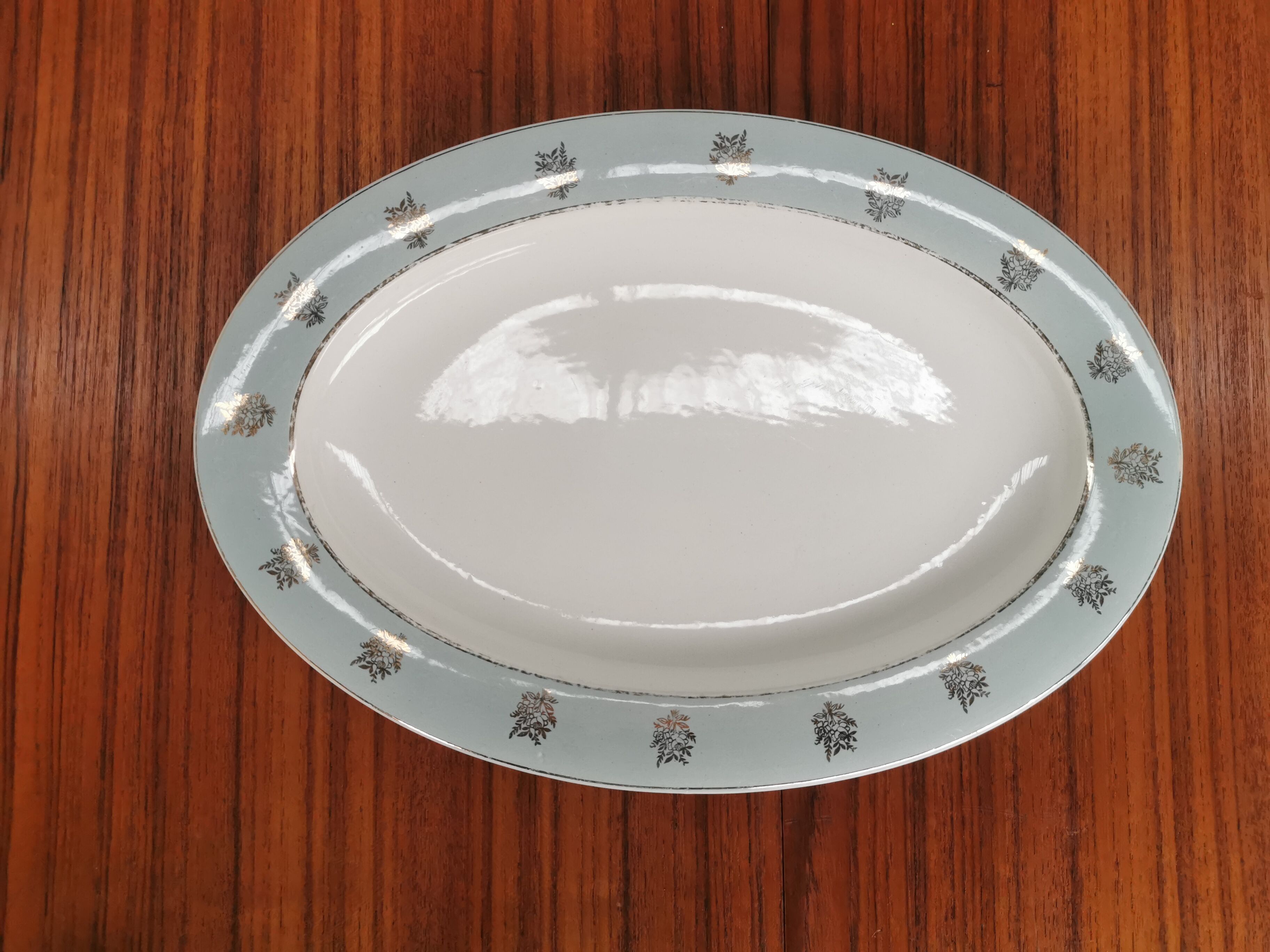 Oval earthenware serving dish