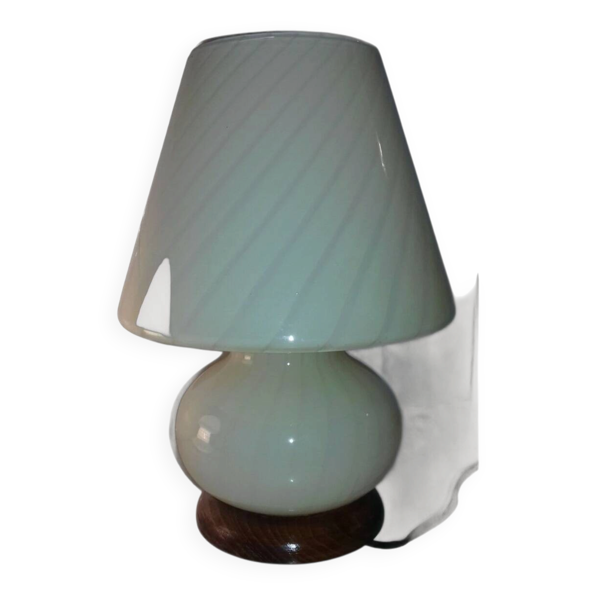 Mushroom lamp Murano spiral ochre colour 70s vintage glass be