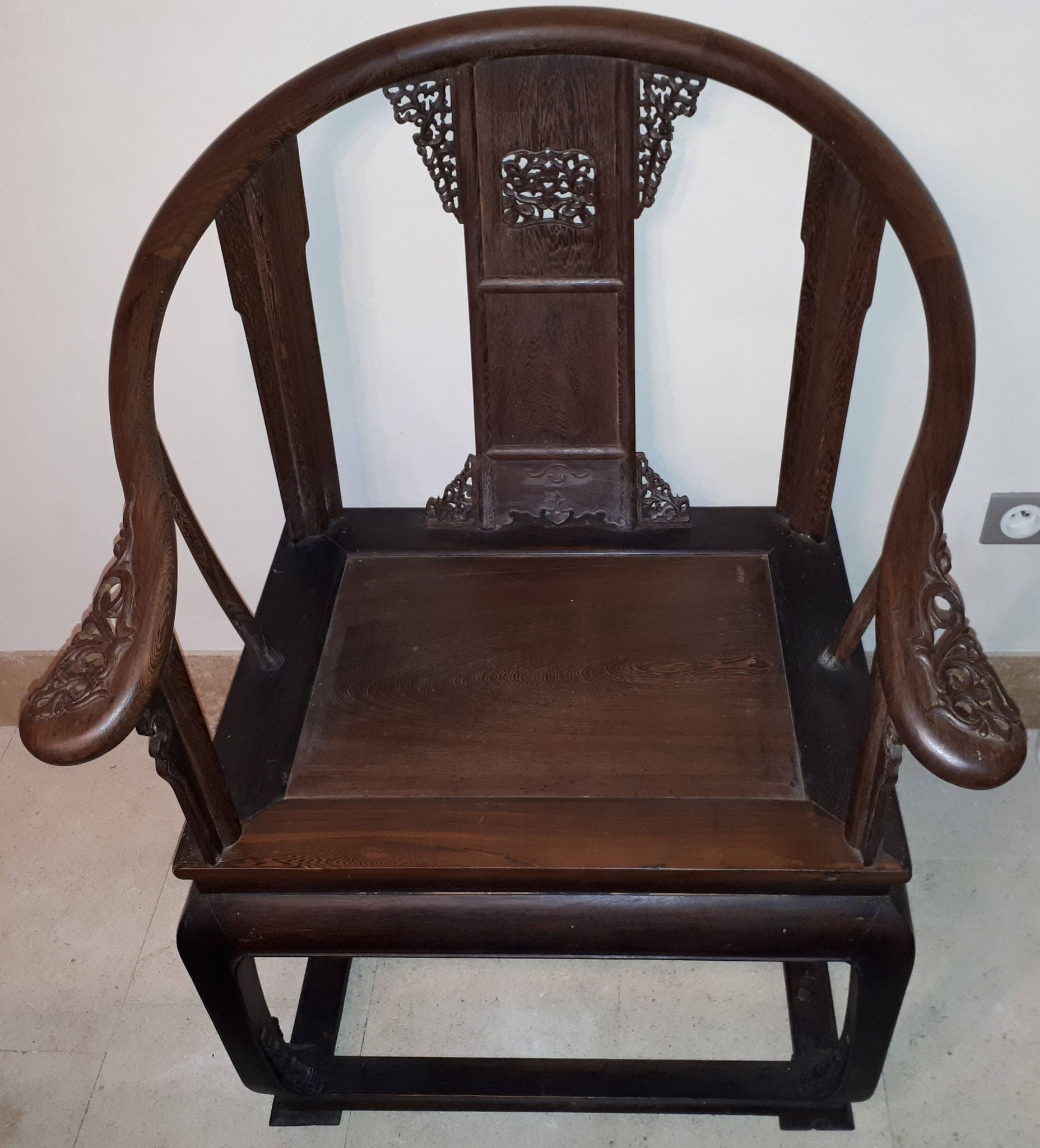 Chinese Quanyi Armchair In Jichimu, China Qing Dynasty