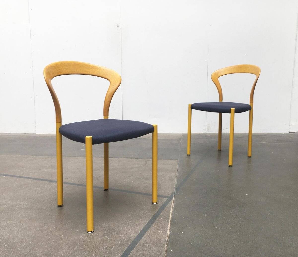 Stackable chairs and table German Lotus by Hartmut Lohmeyer for Kusch+Co, set of 3.