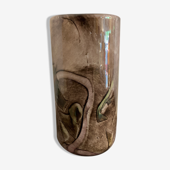 La Rochère glass cylindrical vase, height 20 cm