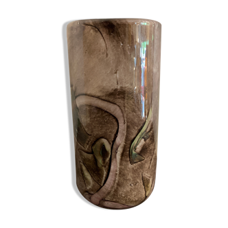 La Rochère glass cylindrical vase, height 20 cm