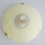 Mid-century wall or ceiling lamp made of glass with a graphic pattern