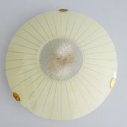 Mid-century wall or ceiling lamp made of glass with a graphic pattern
