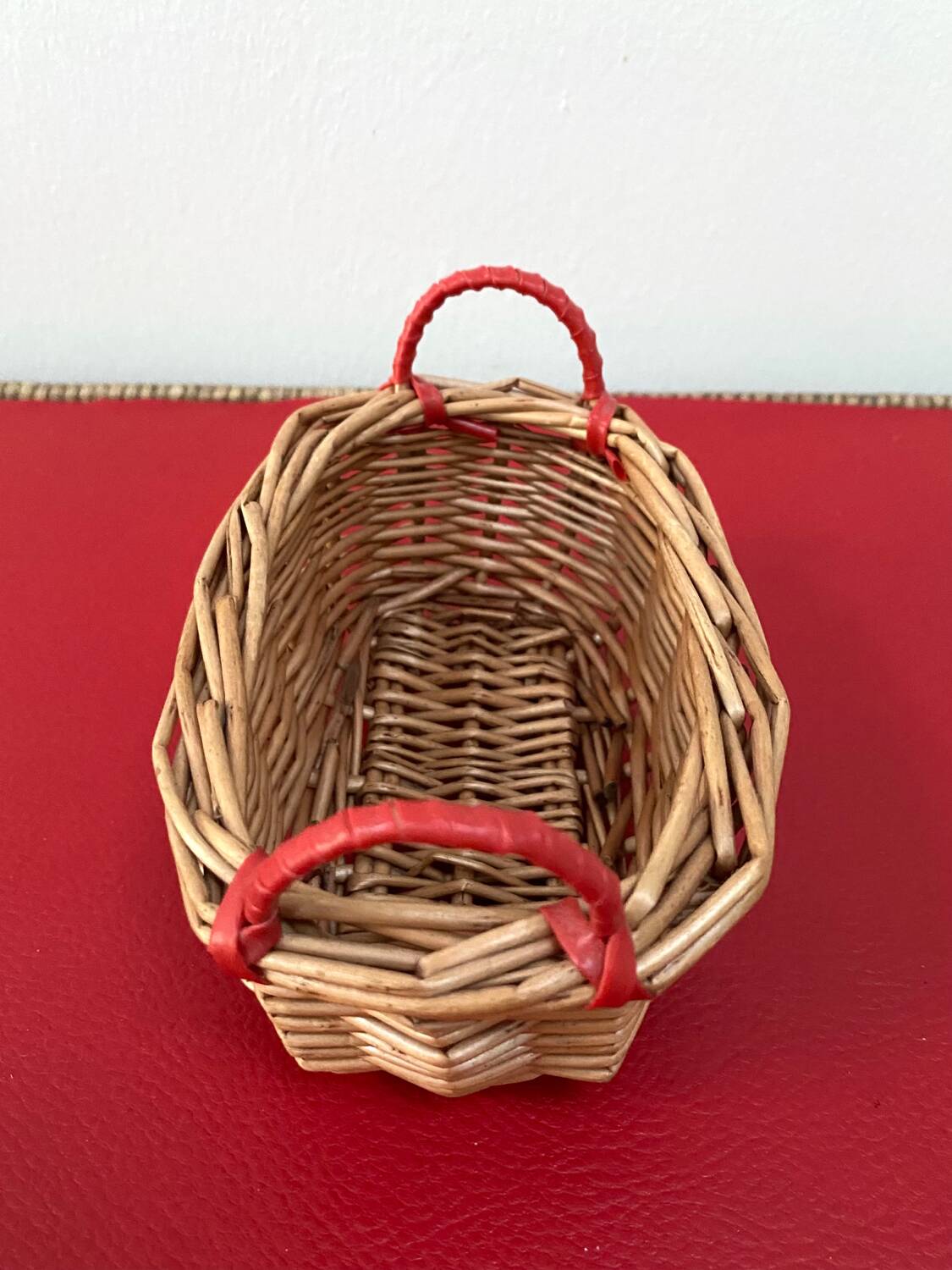 Miniature rattan basket from the 70s