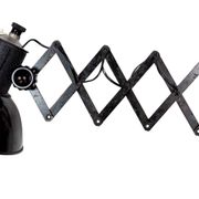 Industrial Black Enamel Scissor Wall Lamp, 1950s