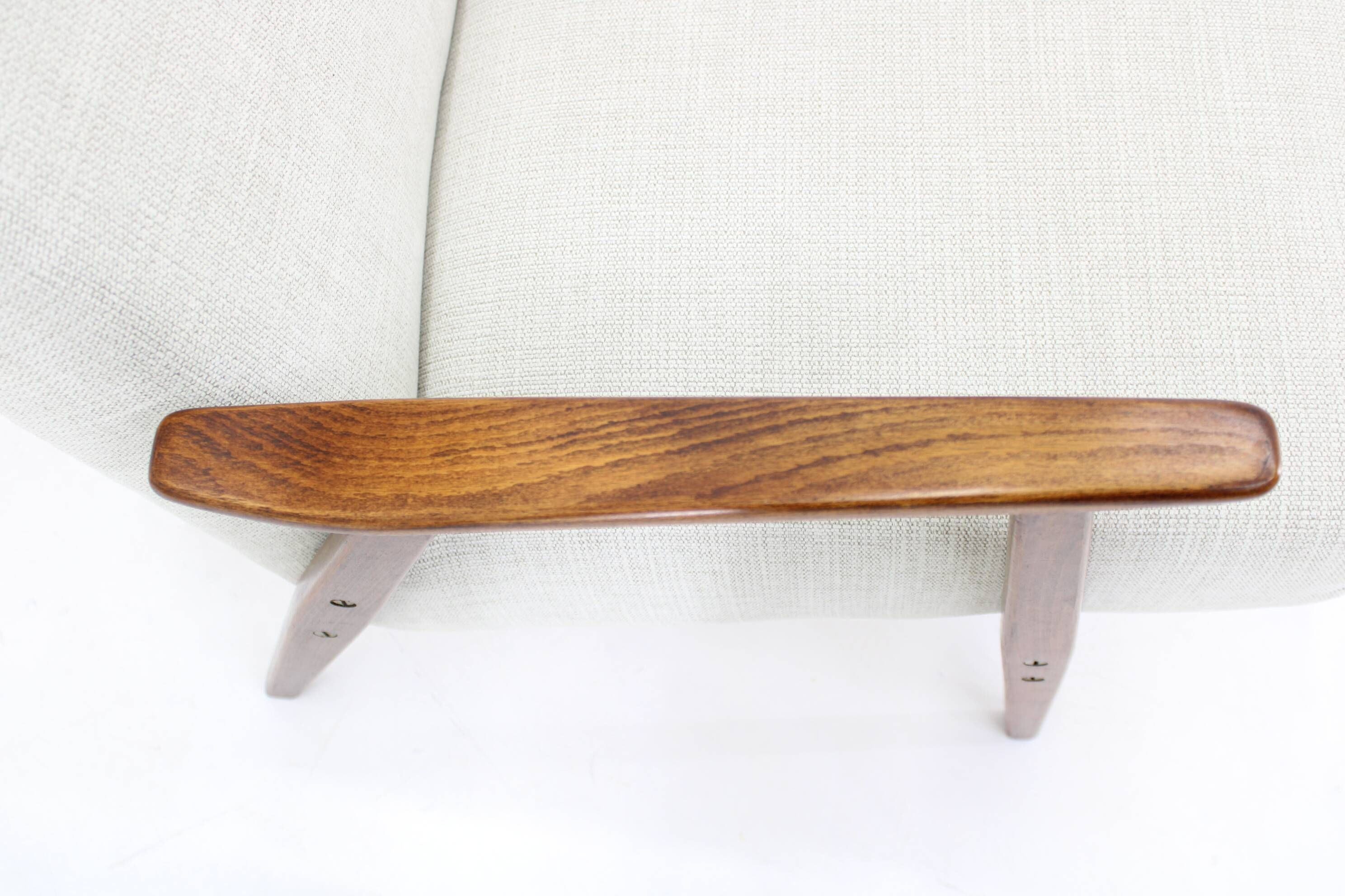 Restored beech armchair from the 1960s, Czechoslovakia