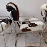 Set of 4 vintage Cucroma armchairs – Guido Faleschini – leather