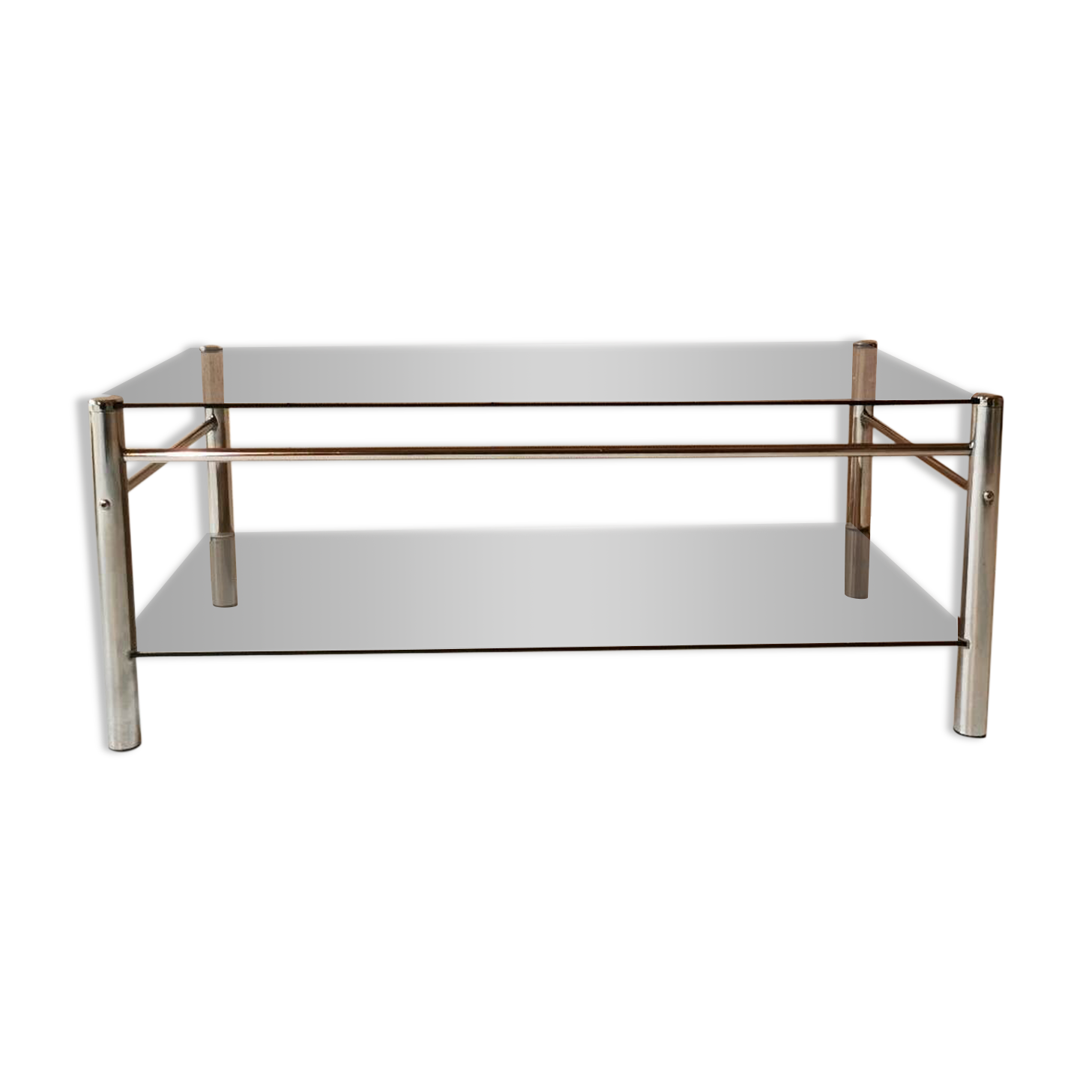 Glass and chrome metal table