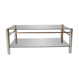 Glass and chrome metal table